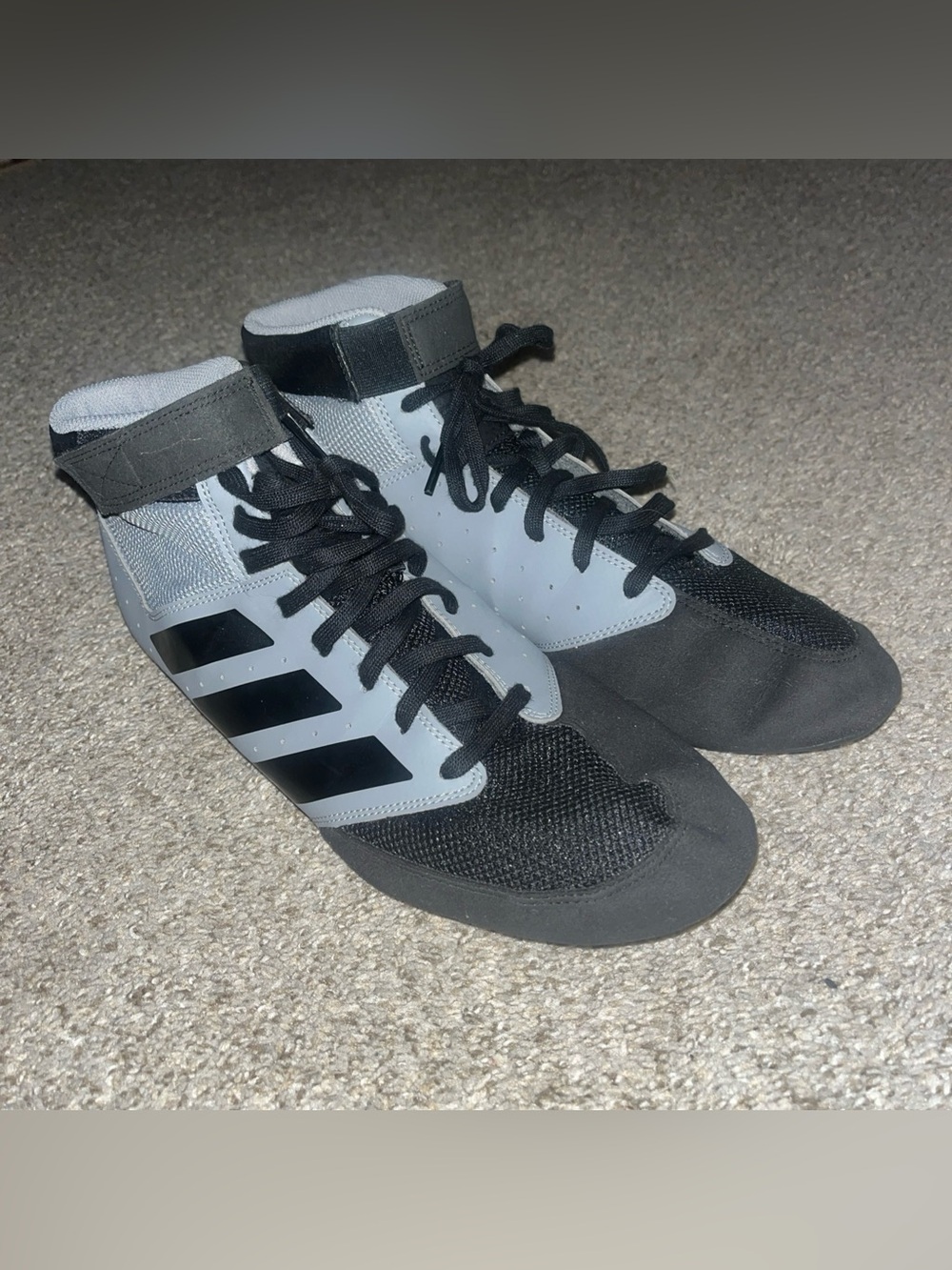 Adidas Mat Hog 2.0 Wrestling Shoes Men Sz 12 Gray Black YYJ604006 Worn Once NWOT